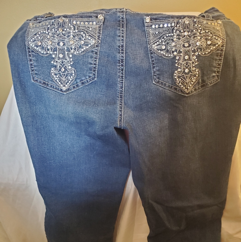Bling jeans med wash